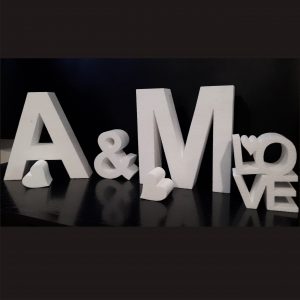 Pack boda- 2 iniciales+ & +Love +2 corazones