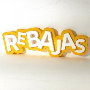 Letras porexpan para escaparate "Rebajas" 3D