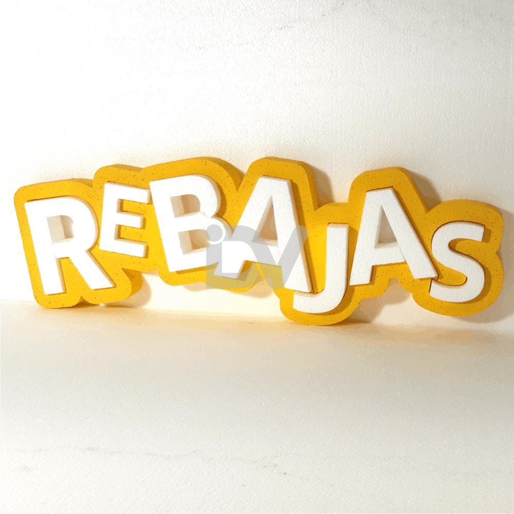 Letras porexpan para escaparate "Rebajas" 3D